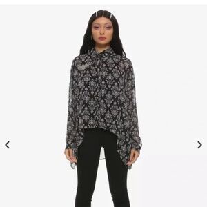 DISNEY / HER UNIVERSE Haunted Mansion Wallpaper Print Semi Sheer Top / Large